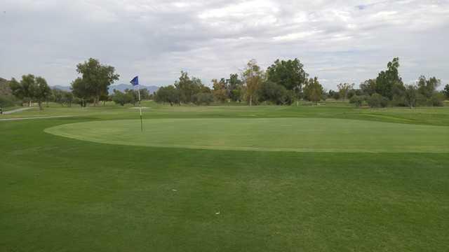A view of a hole from Tres Rios Golf Course at Estrella Mountain Park.