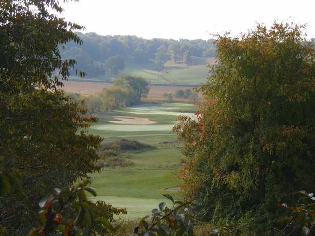 A great view of hole #16 from the 12th at Oak Shadows Golf Club.