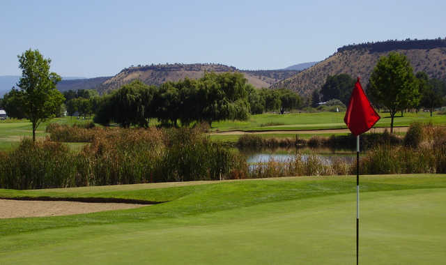 A view of two holes at Meadow Lakes Golf Course.