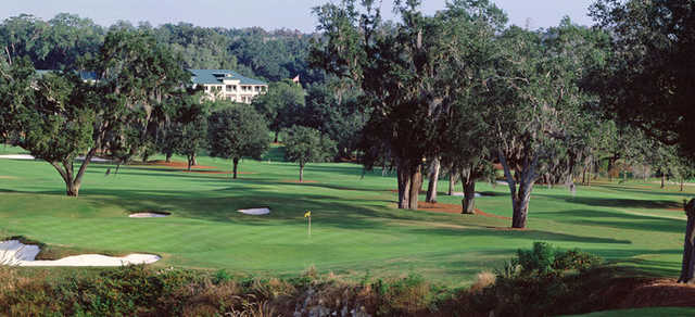 A view of the 14th green at Brooksville Country Club.