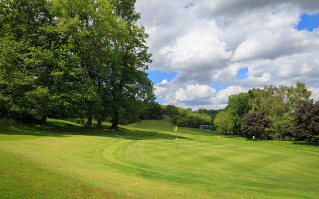 View of the 1st green at West Kent Golf Club.