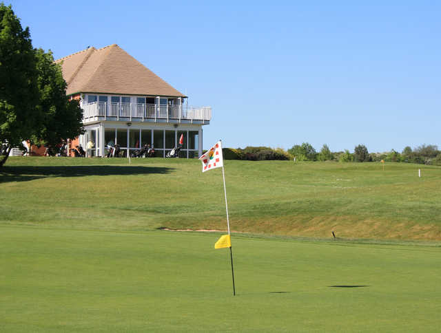 A view of a hole and the clubhouse at Vale Golf & Country Club.