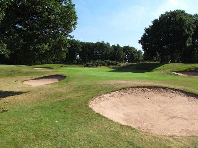 A view of the 4th green at Whittington Heath Golf Club.