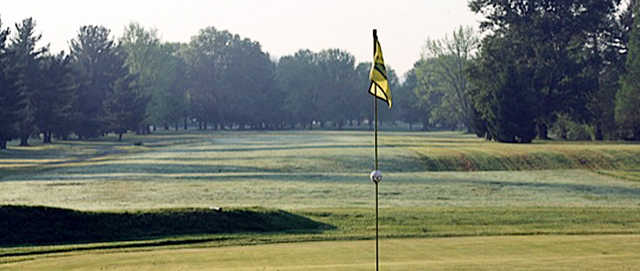 A view from a green at Riverside Golf Course.